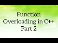 Function Overloading in C - Part 2 C Tutorial C Programming