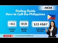 Dialing Guide How to Call the Philippines My Country Mobile