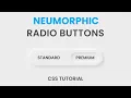 Neumorphism UI Radio Buttons Pure CSS Tutorial