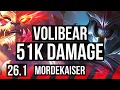 VOLIBEAR vs MORDEKAISER TOP 51K damage Good KDA 6 KR Master 26 1