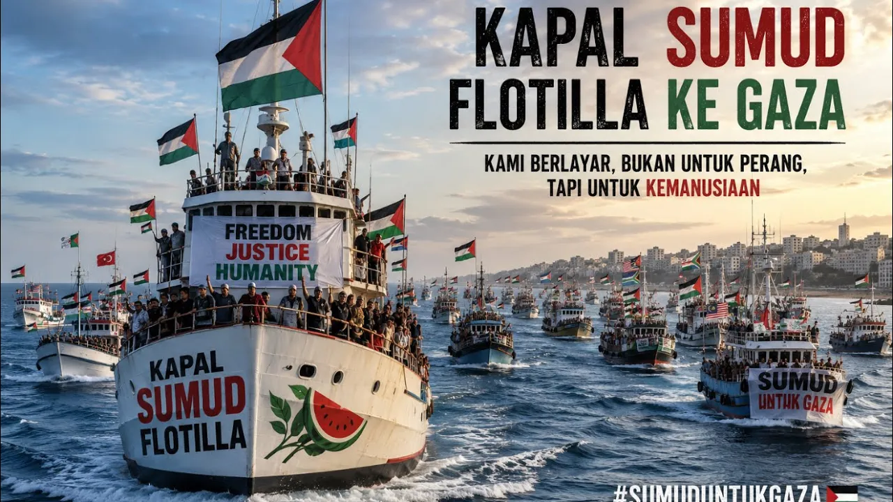 kapal flotilla misi kemanusiaan Global Sumud Flatilla (GSF) 2.0 terkini