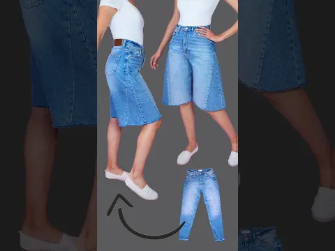 How to Transform Slim Jeans Into DIY Bermuda Shorts Miarti Reuse 🧵