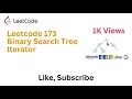 LeetCode 173 Binary Search Tree Iterator - Apple Facebook Amazon Google Microsoft Interview Q