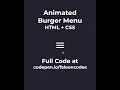 How to Create an Animated Burger Menu with HTML and CSS Web Development Tutorial