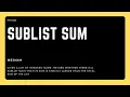 Sublist Sum Daily Coding Problems