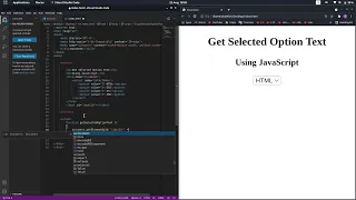 How to get selected option text and pass it into a textfield using javascript