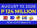 Lotto Result Today 9PM August 10 2026 PCSO