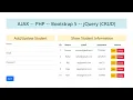CRUD using Ajax jQuery and PHP Hindi