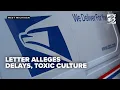 USPS put on notice after letter alleges delays toxic work culture
