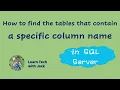 How to find the tables that contain a specific column name in SQL Server