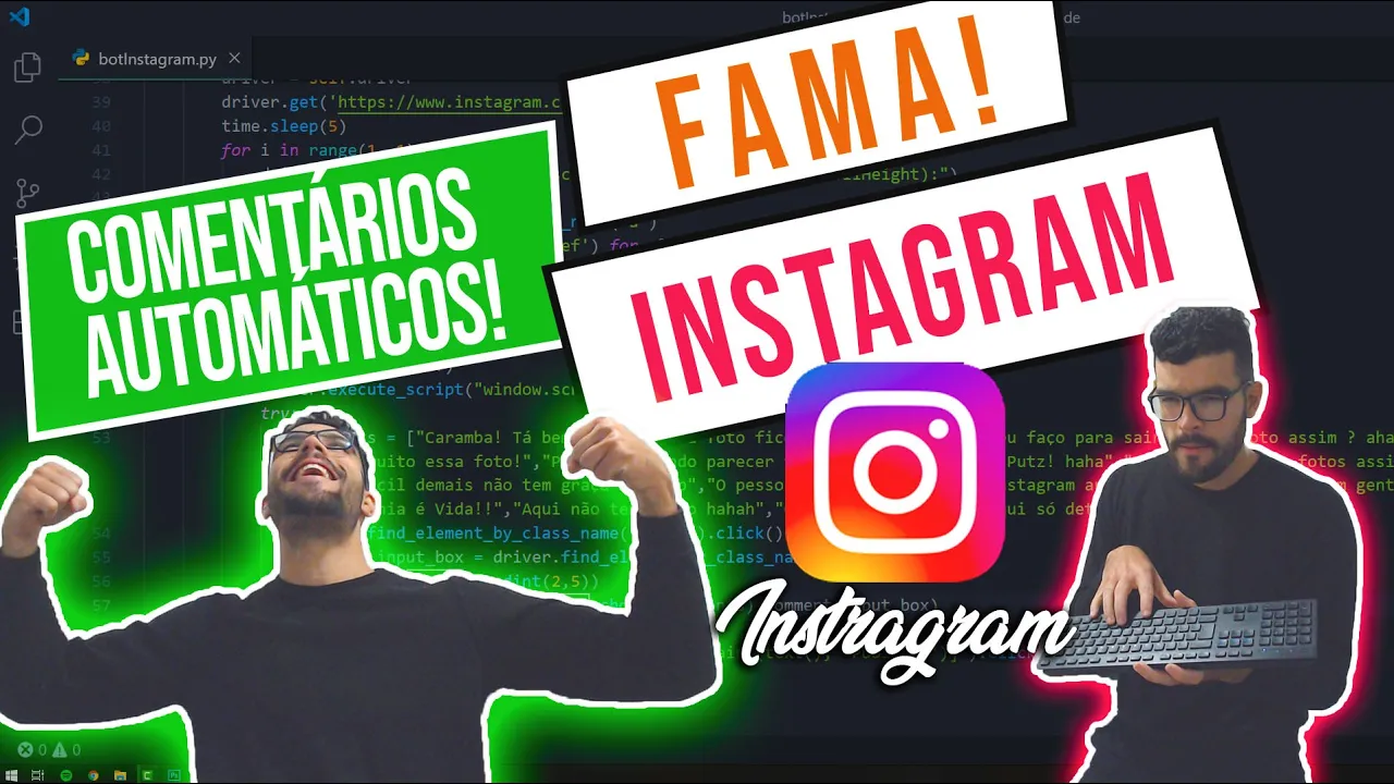 COMO CRIAR UM BOT(robô) COMENTÁRIO AUTOMÁTICO INSTAGRAM | PARA GANHAR SEGUIDORES! FÁCIL!