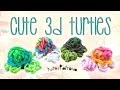 NEW 3D Turtle Rainbow Loom Charm Tutorial How To