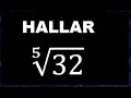 Fifth root of 32 how to find it