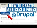 How to Create Articles and Pages In Drupal