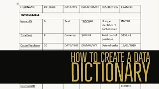 How to create a DATA DICTIONARY Hospital Transport Database