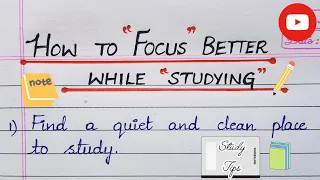 how to focus better while studying motivational tips study education tips knowledge yt