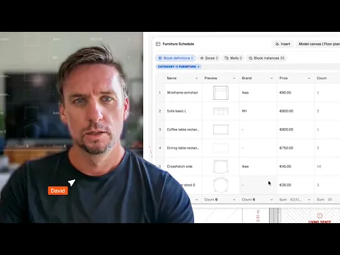 So erstellen Sie FF&E-Listen, die sich automatisch mit Ihren Zeichnungen aktualisieren (Tutorial)