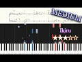 Download Lagu Ikiru - Atsu Mizuno feat. Kafu - Medium Piano Tutorial + Sheets