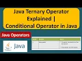 Java Ternary Operator Explained Conditional Operator in Java Java Tutorial