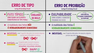 Erro de Tipo e Erro de Proibição: Qual a diferença? | Direito Penal | TEORIA DO CRIME - Parte XXI