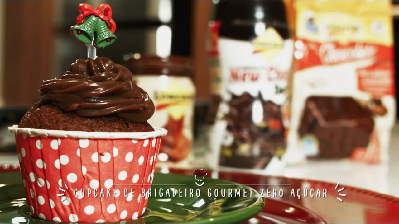 CUPCAKE DE BRIGADEIRO GOURMET ZERO AÇÚCAR #RECEITASDOBEM