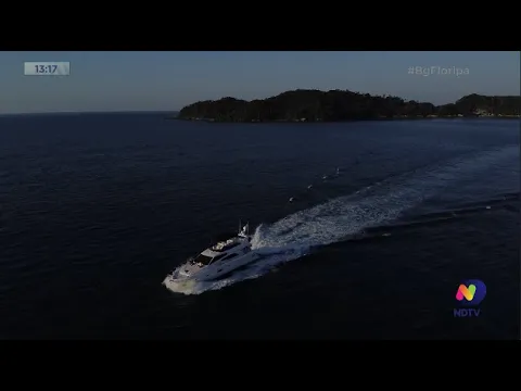 Destino SC de Inverno: Marta Gomes passa o dia em uma lancha luxuosa no Litoral Catarinense