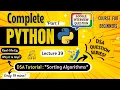 DSA Tutorial Sorting Algorithms Python Full course for Beginners Lecture 39