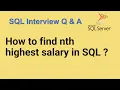 How to find nth highest salary in SQL SQL Interview Question