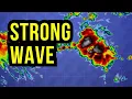Download Lagu Sterke tropische golven trekken naar het Caribisch gebied...