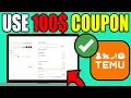 How to Use Temu 100 Coupon Bundle Best Method