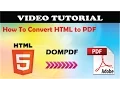 How to Convert HTML to PDF with DOMPDF