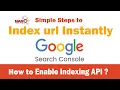 How to Index Url Instantly in Google Enable Indexing API