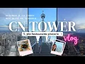 Dining at the CN Tower 360 Revolving Restaurant in the tallest tower in Toronto