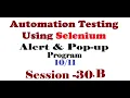 Selenium Session30-B Alert Popup Keyboard Action Programming