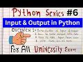 Python Input and Output Explained for Beginners with Handwritten Notes Code Hacker