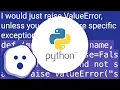 Which exception should I raise on argument combinations in Python