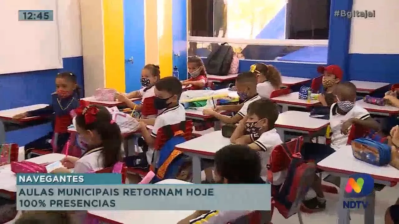 Aulas na rede municipal retornam 100% presenciais em Navegantes nesta segunda