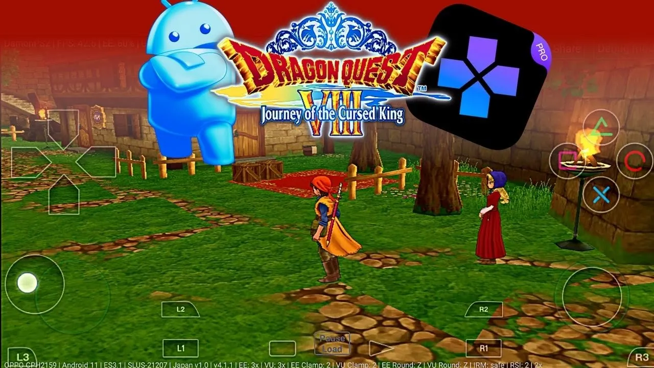 Dragon Quest 8 (VIII) PS2 Emulator Android - Dragon Quest 8 (VIII) DamonPS2 PRO - Mobile Gameplay