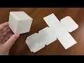 PAPER GEOMETRY CUBE - How to Make a Square Prism out of one piece of Paper Paper Crafts