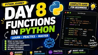 Python Journey Day 8 Functions in Python Function Parameters Return Statement