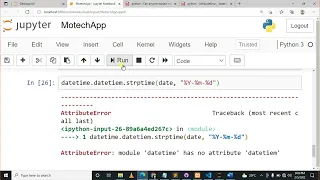 Datetime module has no attribute strptime