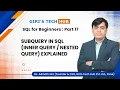 Subquery Inner Query Nested Query in SQL SQL Tutorial with Examples