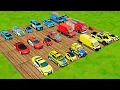 Download Lagu TRANSPORTING CARS, AMBULANCE, POLICE CARS, FIRE TRUCK OF COLORS! WITH TRUCKS! - FS 22