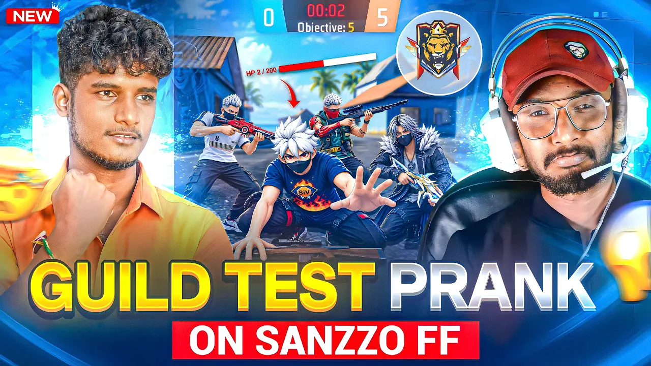 GUILD TEST PRANK 😱 ON FACECAM CREATOR 🥵1V4 I LOST 0 BY 4  😭#ff @SANzZOO-FF #fftelugu #freefire