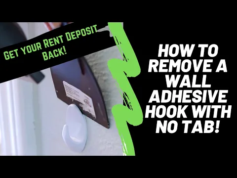How to Remove Adhesive Wall Hooks with NO TAB!!  Great Tip for Renters!