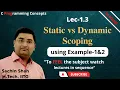 C programming Static and Dynamic scoping Scoping rules Lexical scoping Fluid Binding