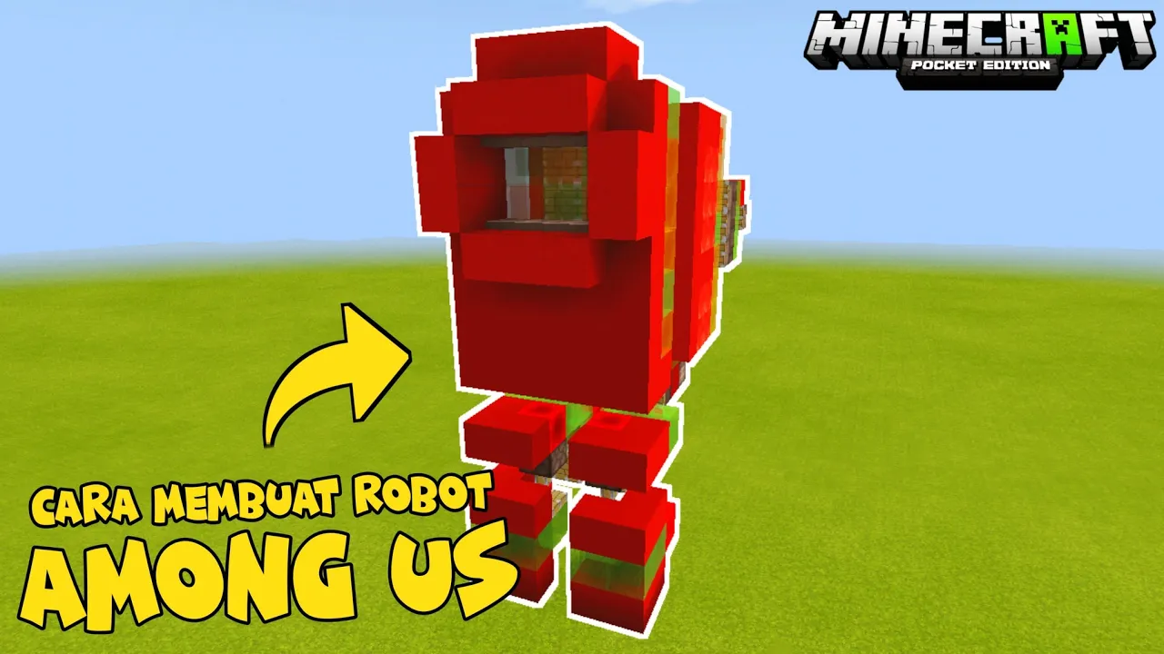 CARA MEMBUAT ROBOT DI MINECRAFT PE BISA BERGERAK   (MCPE#1)