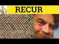 Recur Recurrence Recurring Recurrent - Recur Meaning