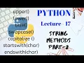 Methods of String class in PYTHON Part - 2 Lecture