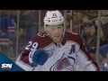 Avalanche s Nathan MacKinnon Bats In Rebound Past Shesterkin For Sweet Finish